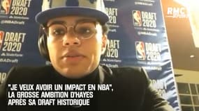 "Je veux avoir un impact en NBA", la grosse ambition d'Hayes après sa Draft historique