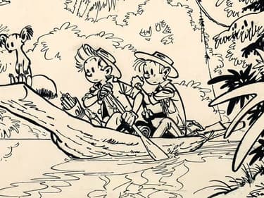 Un dessin de Spirou et Fantasio, par Franquin