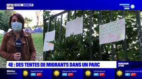 Lyon: une vingtaine de tentes occupées par des migrants installées dans un square de la Croix-Rousse