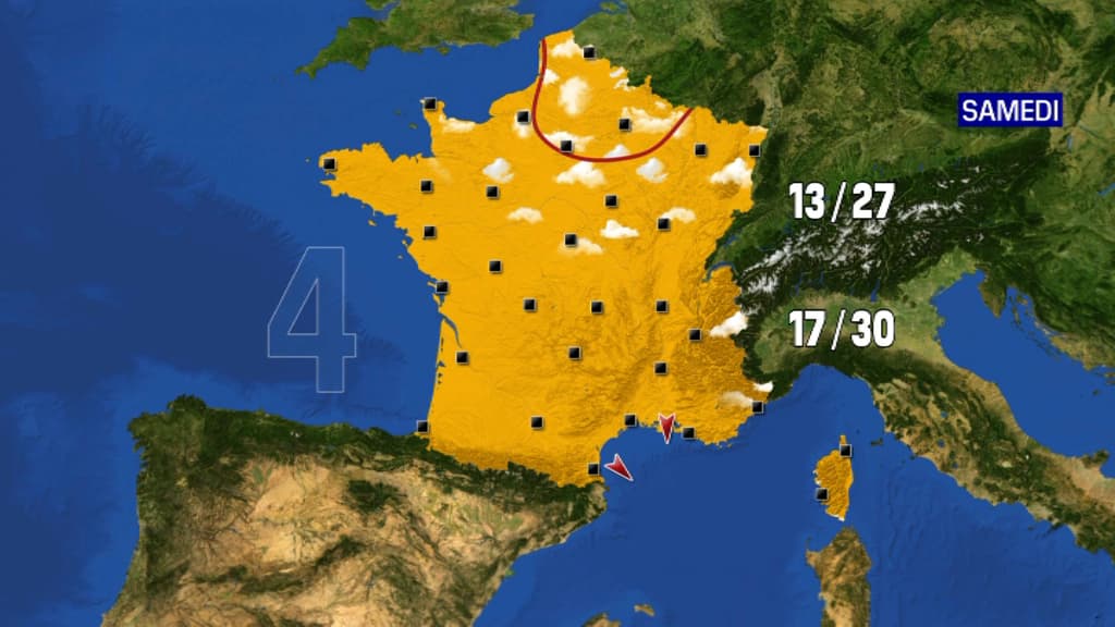 Les prévisions météo du samedi 9 juillet 2022.