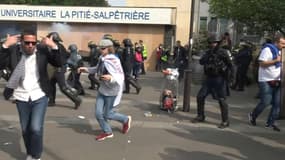1er-mai: les images de l'intrusion de manifestants à l'hôpital de la Pitié-Salpêtrière à Paris