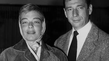 Simon Signoret et Yves Montand en août 1957.