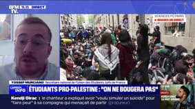 Blocus à Sciences Po: "Je ne vois pas des étudiants qui soient juifs et qui soutiendraient l'État d'Israël aller dans ces mobilisations là" déclare Yossef Murciano, secrétaire national de l'Union des Étudiants Juifs de France 