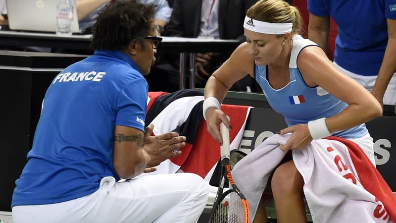 Yannick Noah et Kristina Mladenovic lors de Suisse-France
