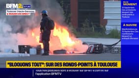 10 septembre: les forces de l'ordre dégagent un rond-point bloqué par des manifestants à Toulouse