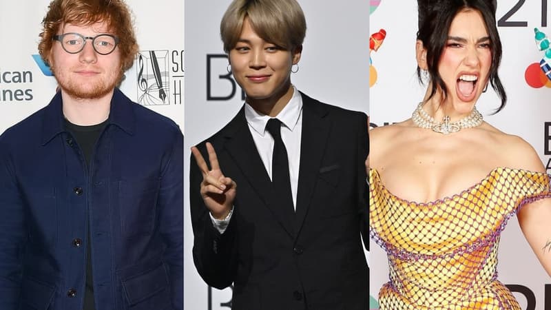 Ed Sheeran, Jimin de BTS et Dua Lipa