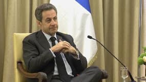 Nicolas Sarkozy reçu par le président israéline Shimon Peres.