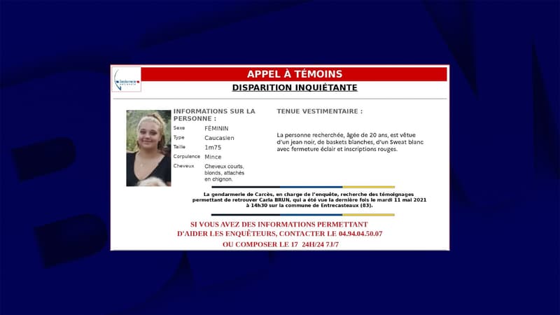 L'appel à témoins diffusé par la gendarmerie du Var ce mercredi.