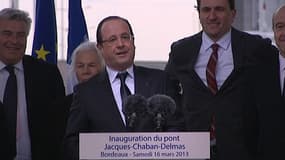 François Hollande était à Bordeaux, ce samedi matin, pour inaugurer le pont Jacques Chaban-Delmas.