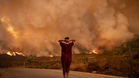 La détresse d'une Marocaine devant les incendies. 