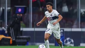 Warren Zaïre-Emery lors du match AC Milan-PSG (2-1, Ligue des champions), le 7 novembre 2023