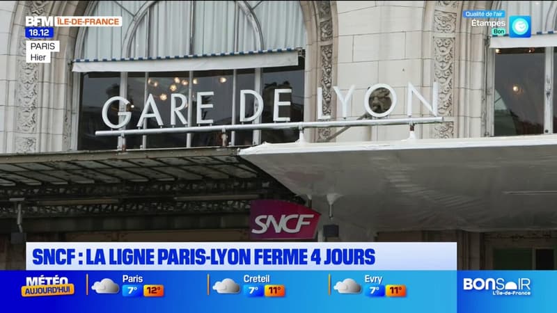 SNCF: la ligne Paris-Lyon ferme 4 jours