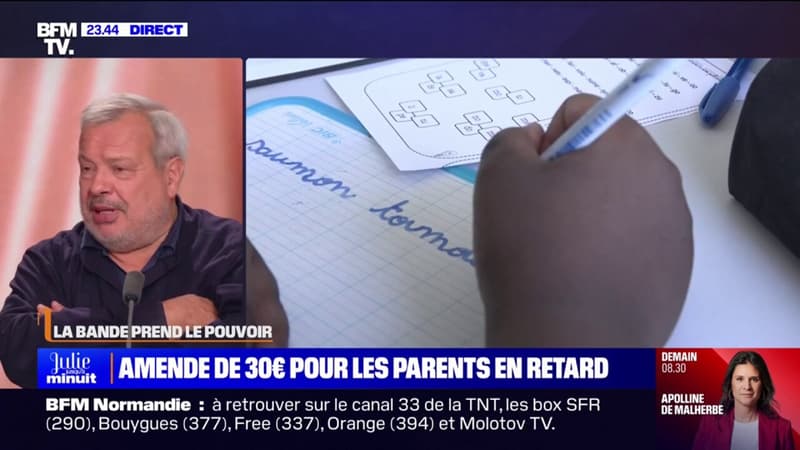 LA BANDE PREND LE POUVOIR - Amende de 30 euros pour les parents en retard