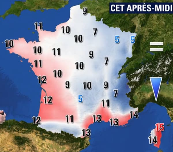 Les températures de ce mercredi 17 janvier dans l'après-midi Les températures de ce mercredi 17 janvier dans l'après-midi
