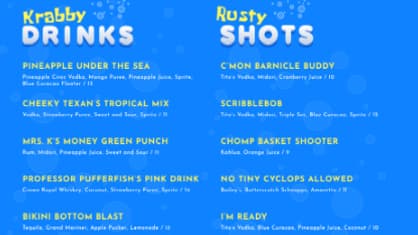 Un extrait du menu du "Rusty Krab"