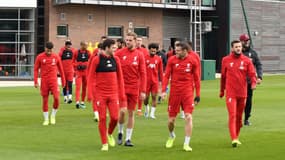 Les joueurs de Liverpool à l'entraînement, le 22 octobre 2019