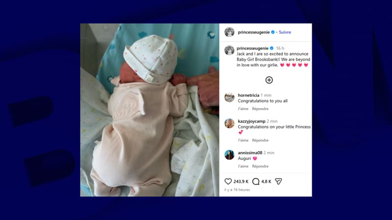 La princesse Eugenie d'York donne naissance à son troisième enfant, une fille dont le prénom reste un mystère