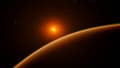 Cette illustration représente l'exoplanète LHS 1140b, qui orbite autour d'une naine rouge située à plus de 40 années-lumière de la Terre... et pourrait bien devenir le meilleur endroit pour rechercher des signes de vie extraterrestre (illustration)