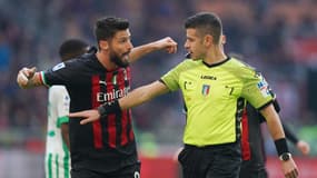Olivier Giroud avec l'AC Milan face à Sassuolo, le 29 janvier 2023.