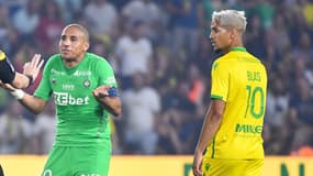 Wahbi Khazri et Ludovic Blas lors de Nantes-ASSE, le 21 mai 2023