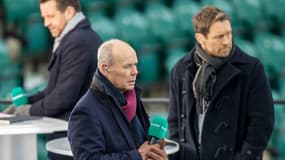 Clive Woodward, partageant un plateau de télévision aux côtés de Johnny Wilkinson, le 13 février 2021