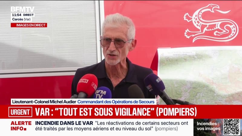 Incendie dans le Var: "On n'est pas à l'abri de subir une reprise de feu", dit le commandant des opérations de secours