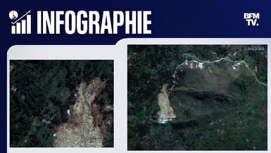 Une vue satellite des dégâts engendrés par le glissement de terrain en Papouasie-Nouvelle-Guinée, mai 2024 