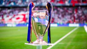 Le trophée de la Ligue des champons avant la finale PSG-Inter, le 31 mai 2025