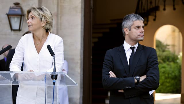 La présidente de la région Île-de-France Valérie Pécresse et le nouveau président des Républicains Laurent Wauquiez, le 30 juin 2011 à Paris.