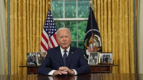 Joe Biden dans le bureau ovale le 14 juillet 2024 à Washington D.C.