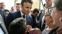 Emmanuel Macron en déplacement à Barbazan-Debat le 29 avril 2022
