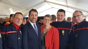 Benoît Doiteau à la droite de Christophe Castaner ce vendredi.