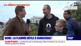 David et Noam sont venus assister au passage de la flamme olympique à Dunkerque