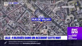 Lille: quatre blessés dont deux graves dans un accident de voitures dans la nuit de mercredi à jeudi