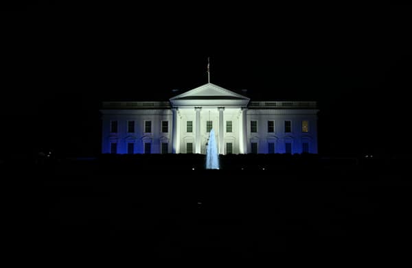 La Maison Blanche illuminée aux couleurs d'Israël, le 9 octobre 2023