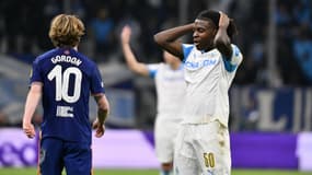 Darryl Bakola lors du match OM-Newcastle (2-1, Ligue des champions), le 25 novembre 2025