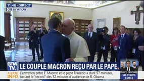 Emmanuel Macron et le pape François se quittent après un entretien d'une durée record de 57 minutes