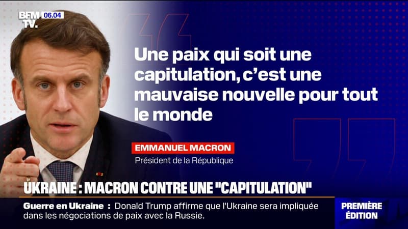 Paix en Ukraine: pour Emmanuel Macron: 