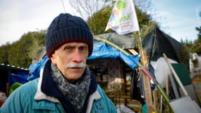 Bernard Loup, président du Collectif pour le Triangle de Gonesse  à la Zad de Gonesse, le 13 févier 2021.