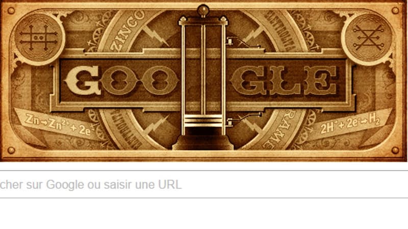 Le Doodle du jour, sur la page d'accueil de Google.