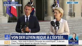"La France se retrouve pleinement dans votre discours": Emmanuel Macron accueille Ursula von der Leyen à l'Élysée
