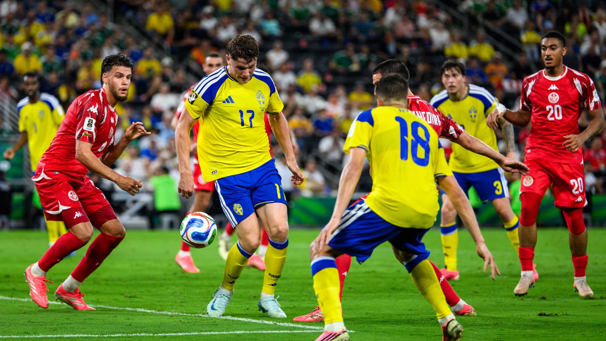 Suède-Tunisie lors du match de Coupe du monde 2026 à Monterrey