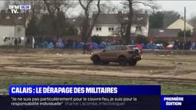 Un véhicule militaire filmé en train de multiplier les dérapages devant un camp de migrants à Calais