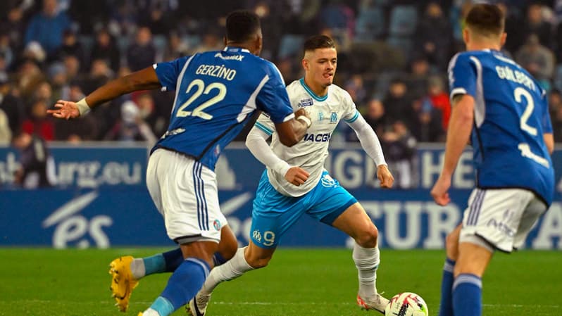 Vitinha lors de Strasbourg-OM, 25 novembre 2023