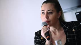 Magali Berdah, patronne de l'agence d'influenceurs Shauna Events lors d'une conférence de presse à Paris, le 14 septembre 2022