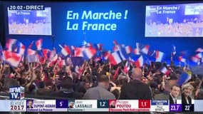 La liesse dans les camps Macron et Le Pen, placés en tête du 1er tour