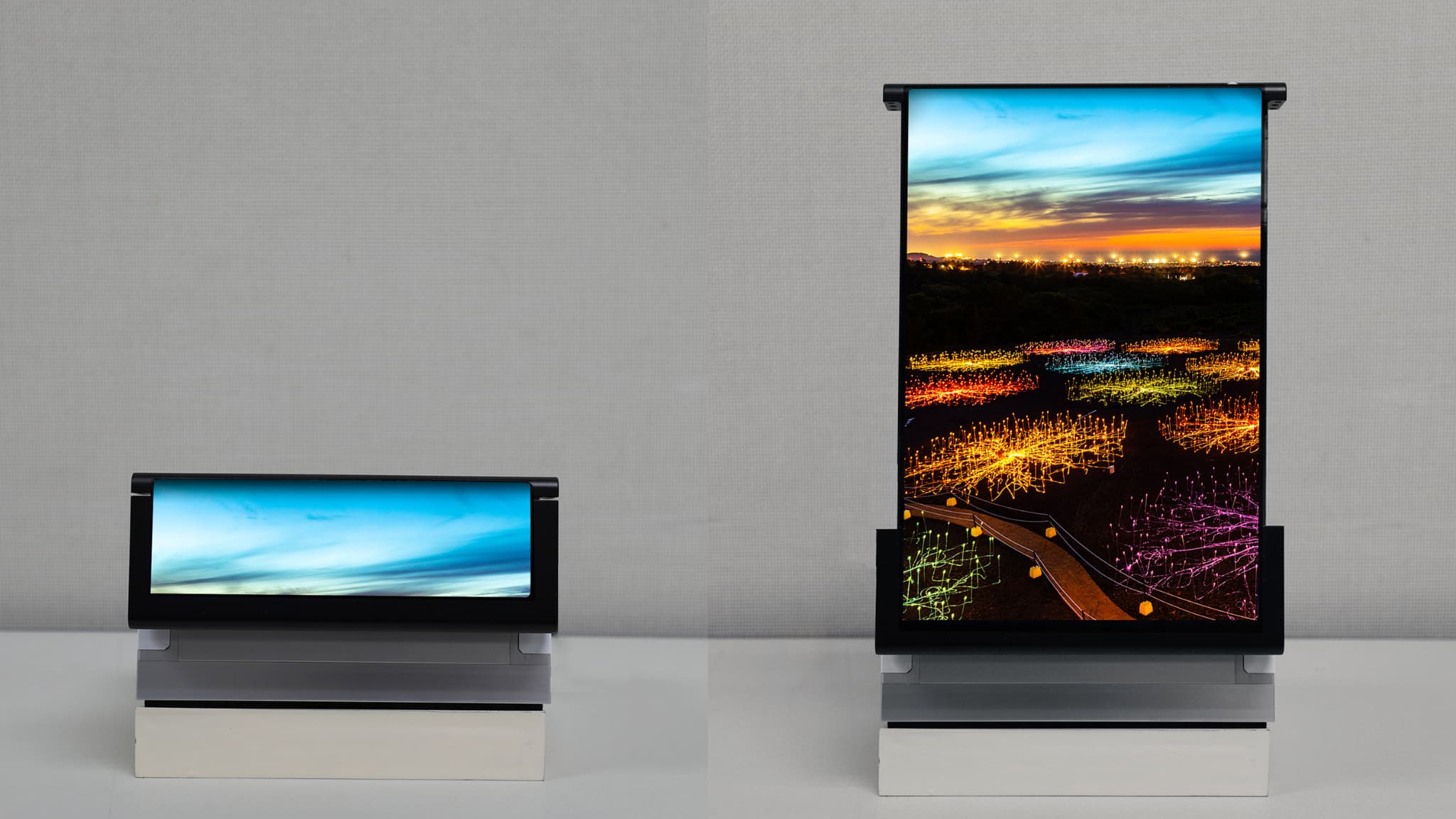 Le concept d'écran enroulable de Samsung dévoilé en 2023. Le concept d'écran enroulable de Samsung dévoilé en 2023.