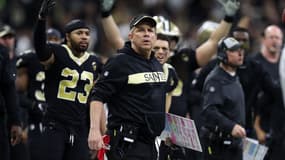 Sean Payton, le coach des Saints de la Nouvelle-Orléans, n'a pas compris la décision des arbitres contre les Rams de Los Angeles.