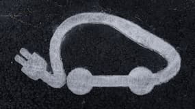 Un symbole de voiture électrique (photo d'illustration).
