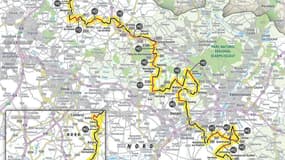 La carte du parcours du Paris-Roubaix 2025